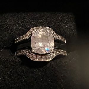 Silver 3ring CZ bridal set. 3ct tw